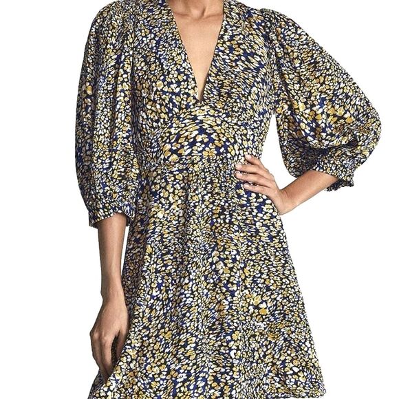 Reiss Dresses & Skirts - Reiss Daisy Deep V Puff Sleeve mini dress NWT from Bloomingdale’s